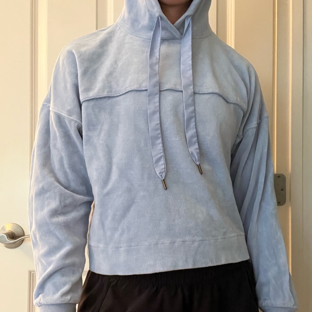 Cute blue velvet sweatshirt. Amuse society